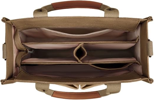 FIORETTO Canvas Tote Bag for Women with Zipper Closure