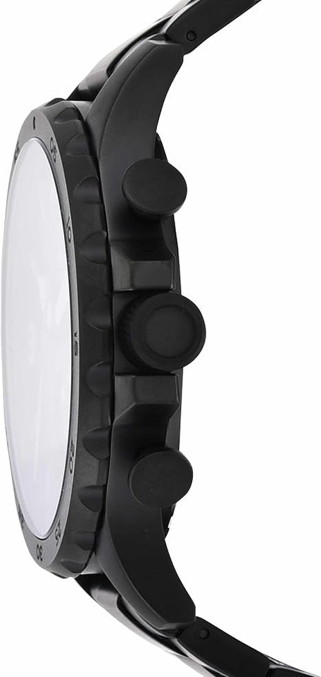 Fossil Men's Nate Quartz Watch, Oversized Stainless Steel Chronograph Watch for Men