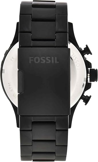Fossil Men's Nate Quartz Watch, Oversized Stainless Steel Chronograph Watch for Men