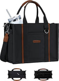 BESBESME Women’s Canvas Tote Bag with Zipper and Compartments