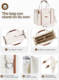 BESBESME Women’s Canvas Tote Bag with Zipper and Compartments