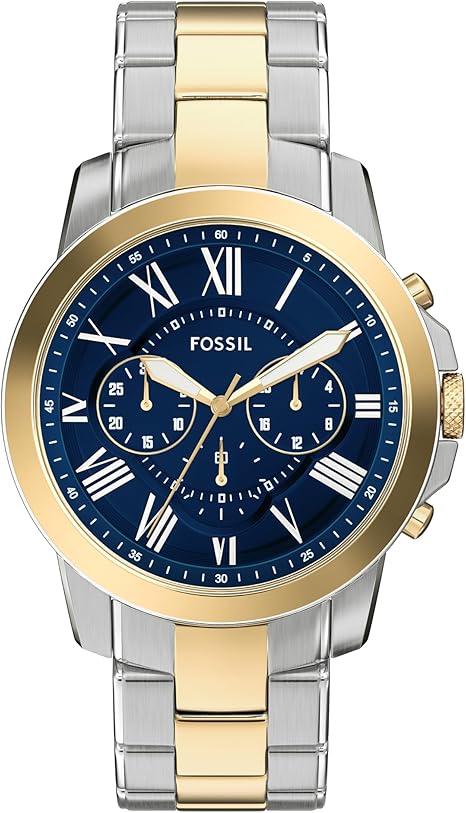 Fossil Men's Watch, Grant Quartz Stainless Steel Chronograph Watch for Men