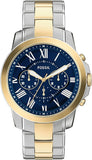 Fossil Men's Watch, Grant Quartz Stainless Steel Chronograph Watch for Men