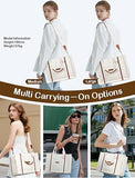 BESBESME Women’s Canvas Tote Bag with Zipper and Compartments