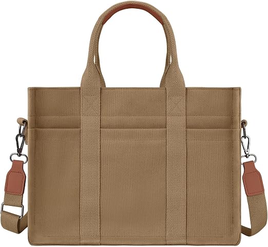 FIORETTO Canvas Tote Bag for Women with Zipper Closure