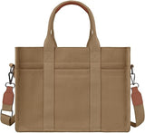 FIORETTO Canvas Tote Bag for Women with Zipper Closure